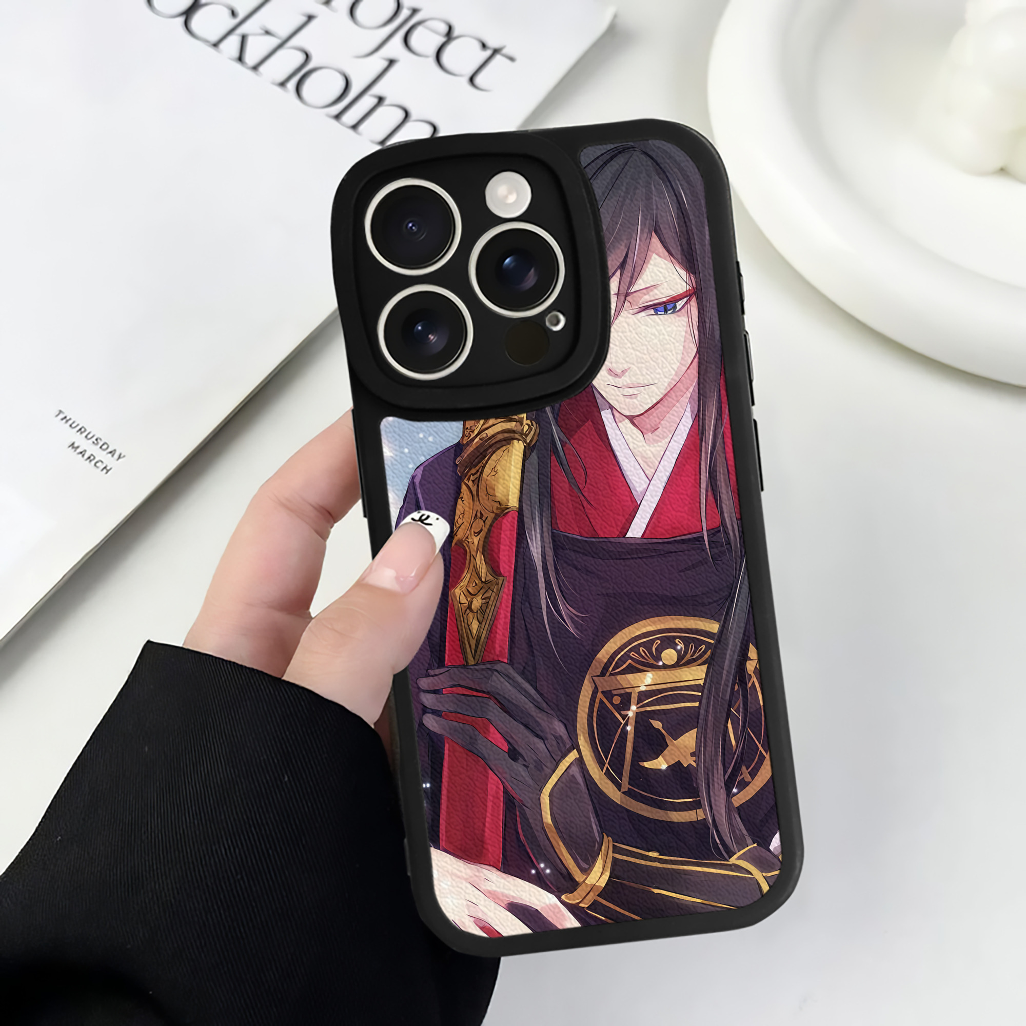 （画像用） 刀剣乱舞 Touken Ranbu 【iPhone 16シリーズ対応】シリコンスマホケース（レザー調） 材質：シリコン